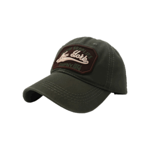 Green Embroidered Curve Cap