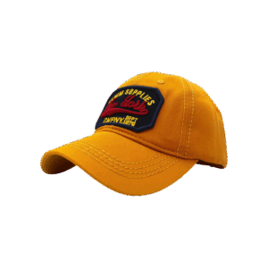 Mustard Embroidered Curve Cap
