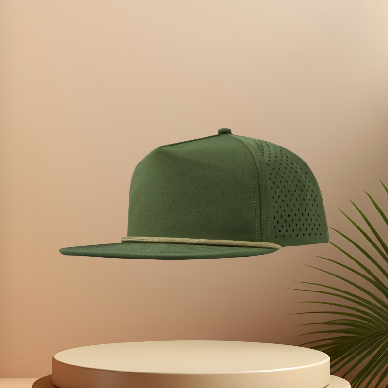 Green Flat Brim Cap - Image 2